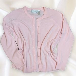 Vintage Pastel Pink Soft Cardigan w/ Pearl Buttons